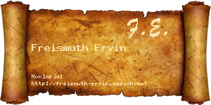 Freismuth Ervin névjegykártya